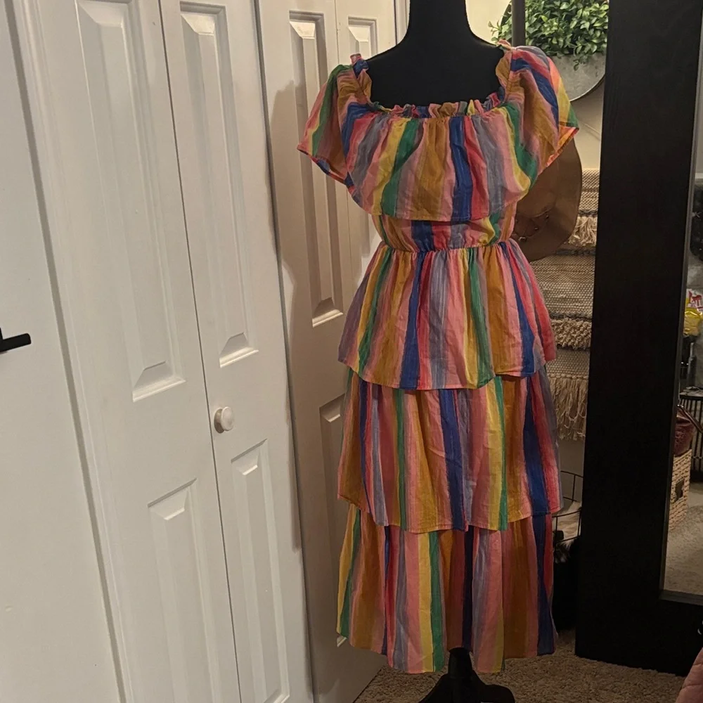 English Factory Multicolor Ruffled Dress - Picture 1 of 7